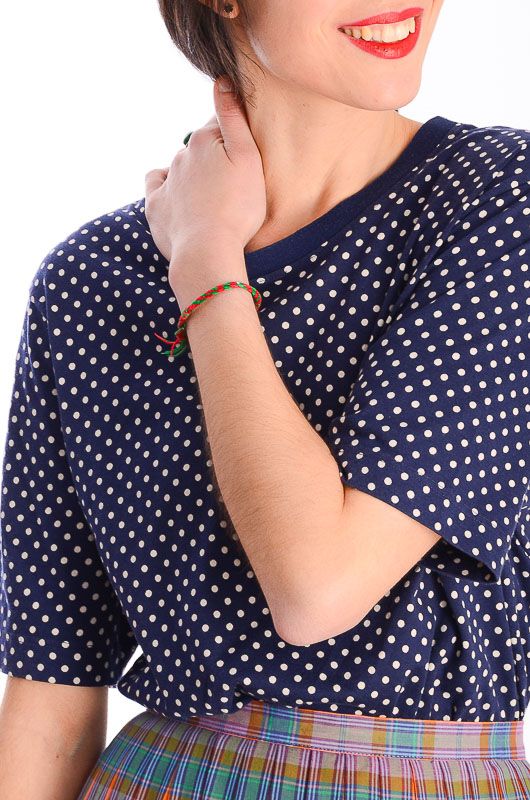Vintage Polka Dot Shirt in Navy and White