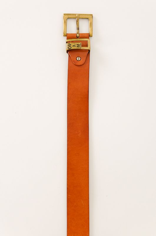 Vintage 90s Brown Camel Engraved Herringbone Leather Belt - 3