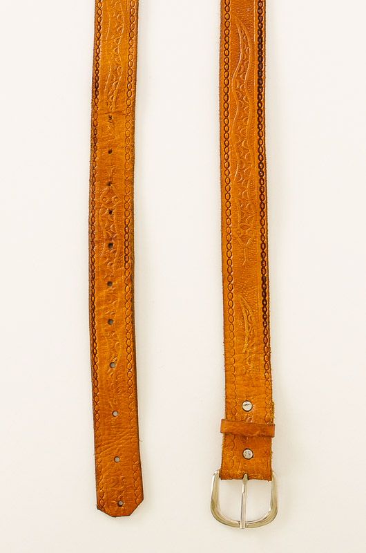Vintage Camel Leather Belt Snake - 3