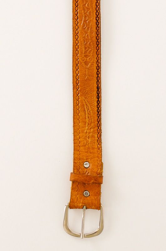 Vintage Camel Leather Belt Snake - 2