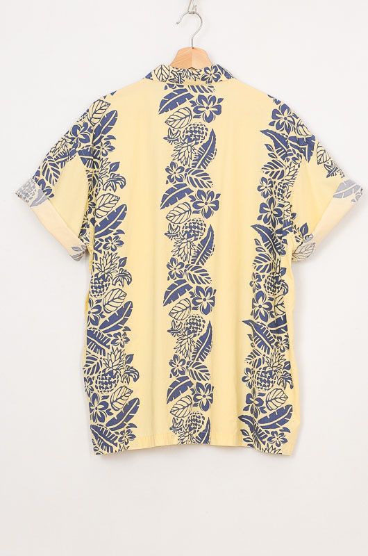 Vintage Hawaiian Shirt Yellow Tropical Cotton Size XL - 3