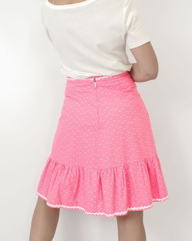 Vintage 70s Pink Daisy Skirt Size S - M - 7