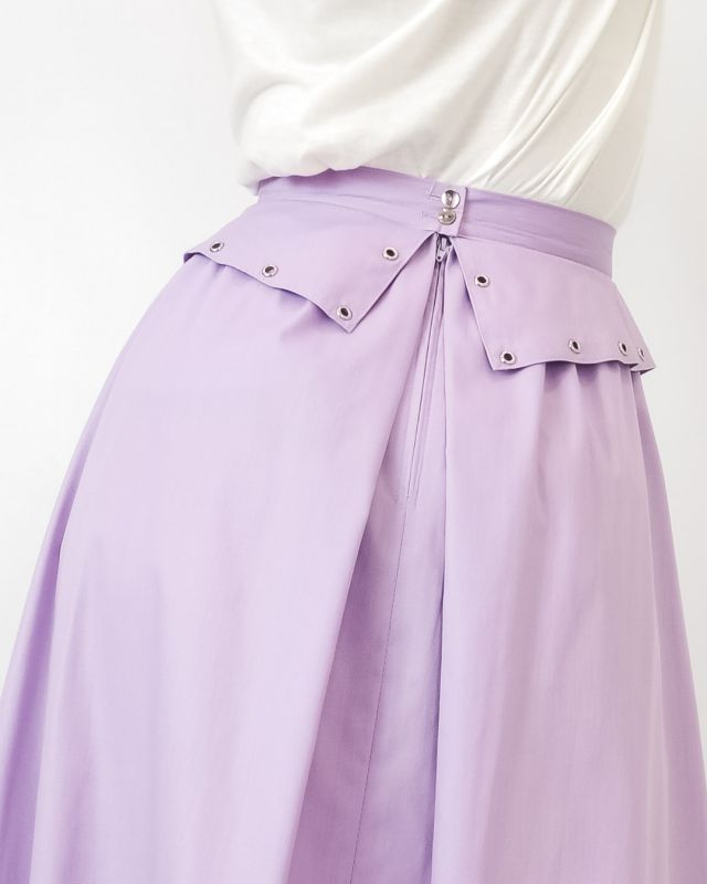 Vintage 70s 80s Lilac Peplum Skirt Size S - 8