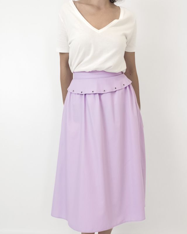 Vintage 70s 80s Lilac Peplum Skirt Size S - 2