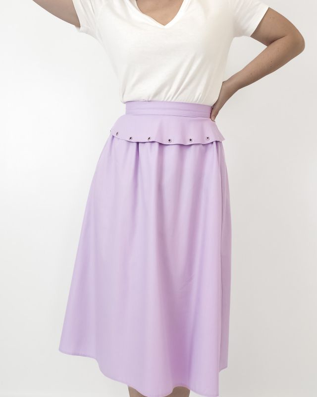 Vintage 70s 80s Lilac Peplum Skirt Size S - 3