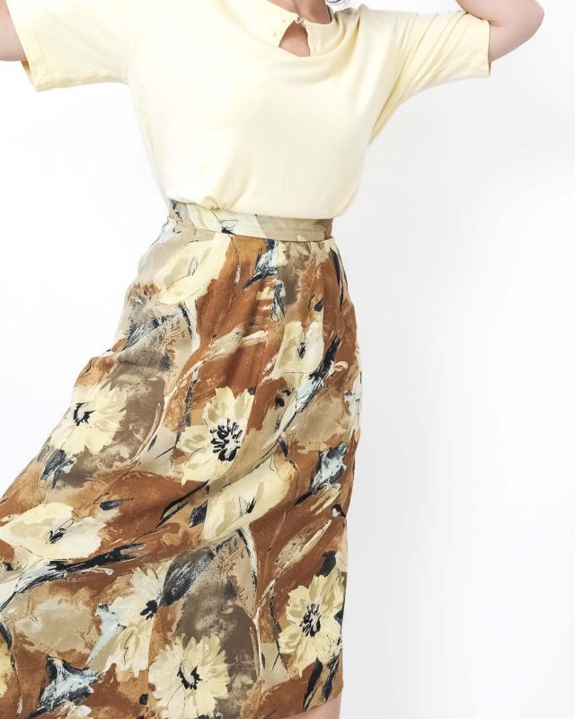 Vintage 80s 90s Floral Skirt Size M - 3