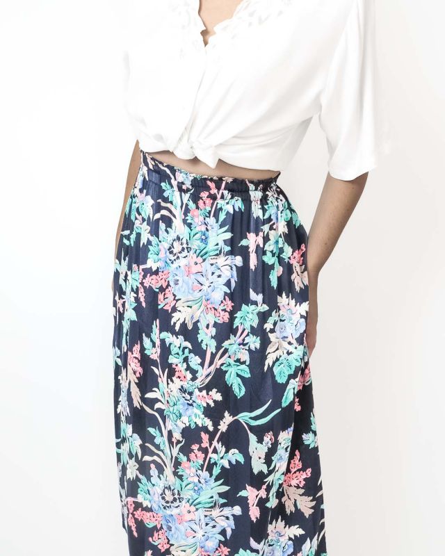 Vintage 90s Jacquard Flowers Skirt Size S - M - 2