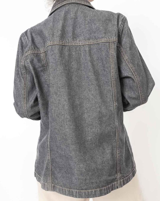 Vintage 90s Gray Denim Jacket Size M - 4