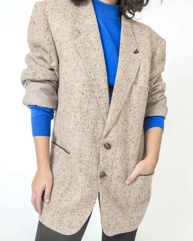 Vintage Pure Wool Blend Male Blazer Size L - 4