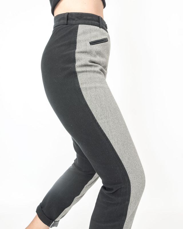 Vintage 90s Gray Black Pants Size M - L - 1
