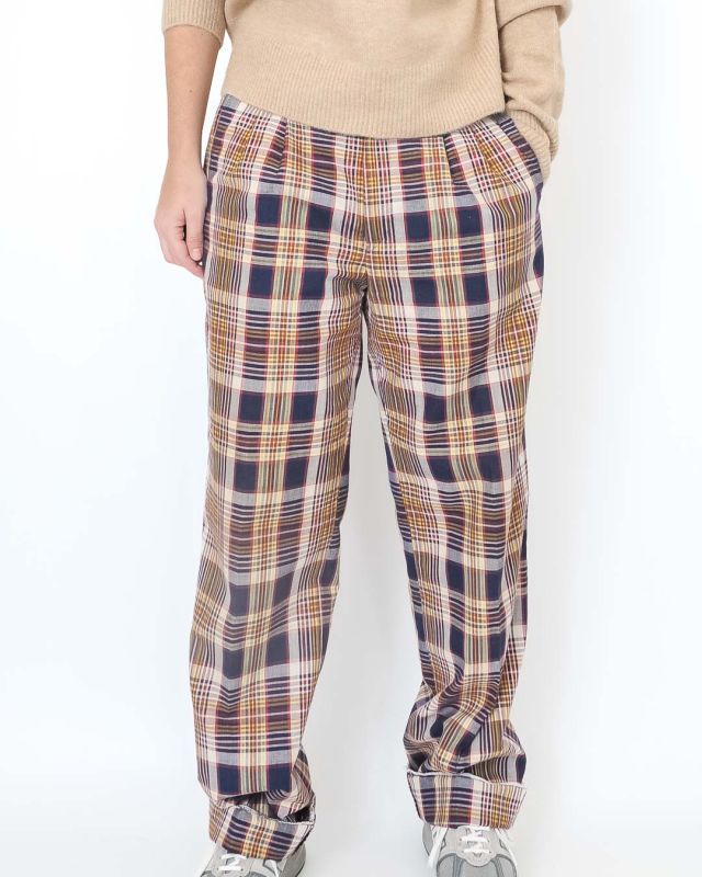Vintage Plaid Male Trousers with Tweezers Size L - XL - 5