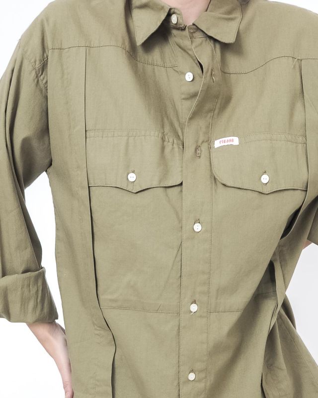 Vintage 80s Worker Long Overshirt Shirt Size M - 2