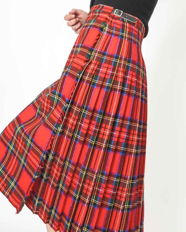 Falda Escocesa Kilt Clásica Vintage Roja Talla L - XL - 5