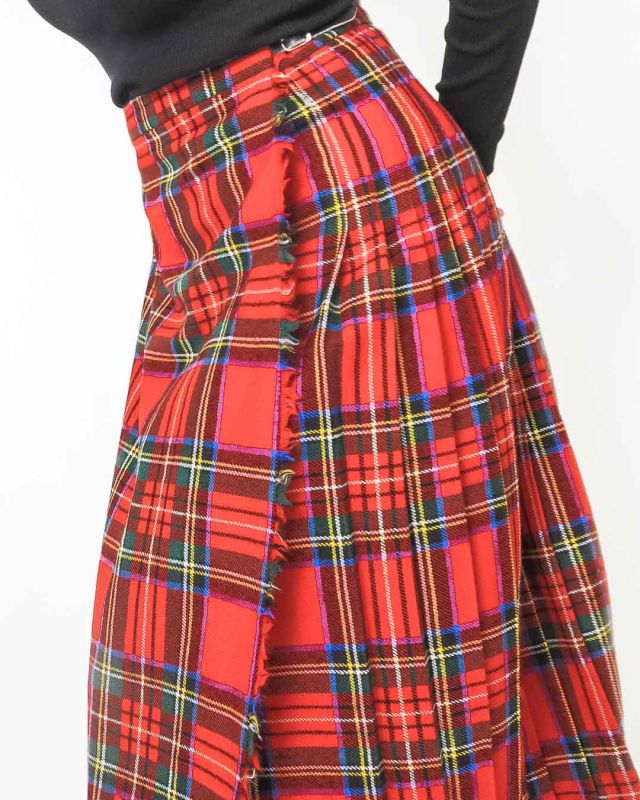 Falda Escocesa Kilt Clásica Vintage Roja Talla L - XL - 1