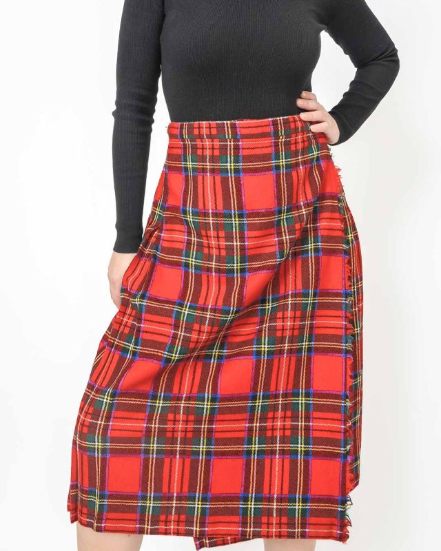 Falda Escocesa Kilt Clásica Vintage Roja Talla L - XL - 2