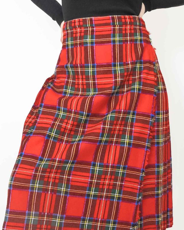 Falda Escocesa Kilt Clásica Vintage Roja Talla L - XL - 3