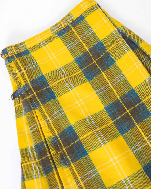 Cyrillus Paris Vintage Classic Kilt Scottish Skirt Yellow Size XXS - XS - 4