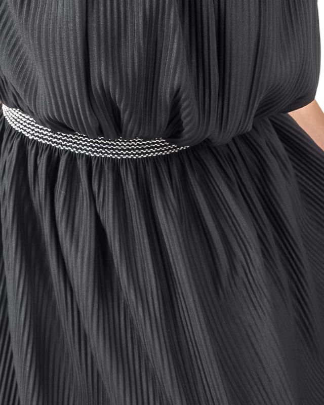 Vintage 70s 80s Roman Style Black Dress Size M - L - 2
