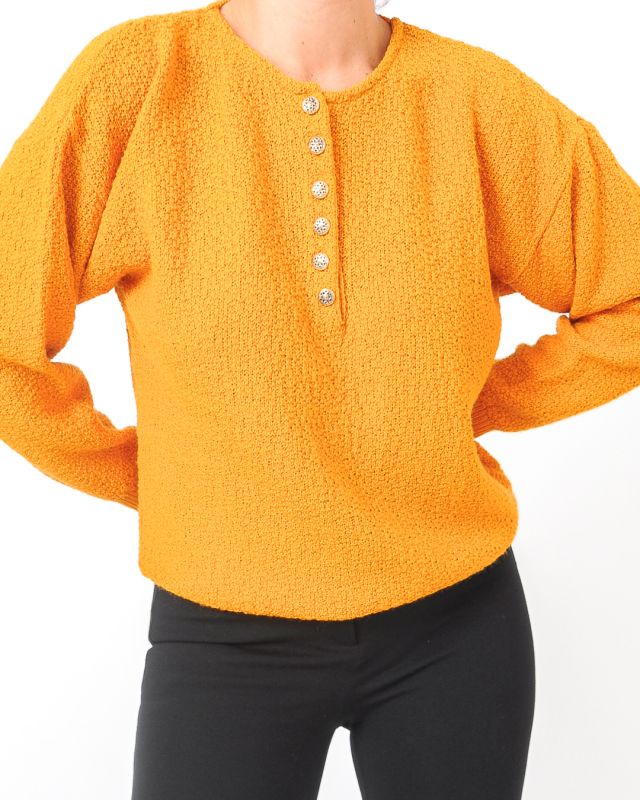 Vintage 80s Mustard Yellow Sweater Size S - M - 5
