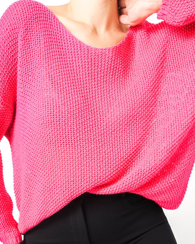 Vintage 80s - 90s Fushsia Fine Sweater Size M - L - 3