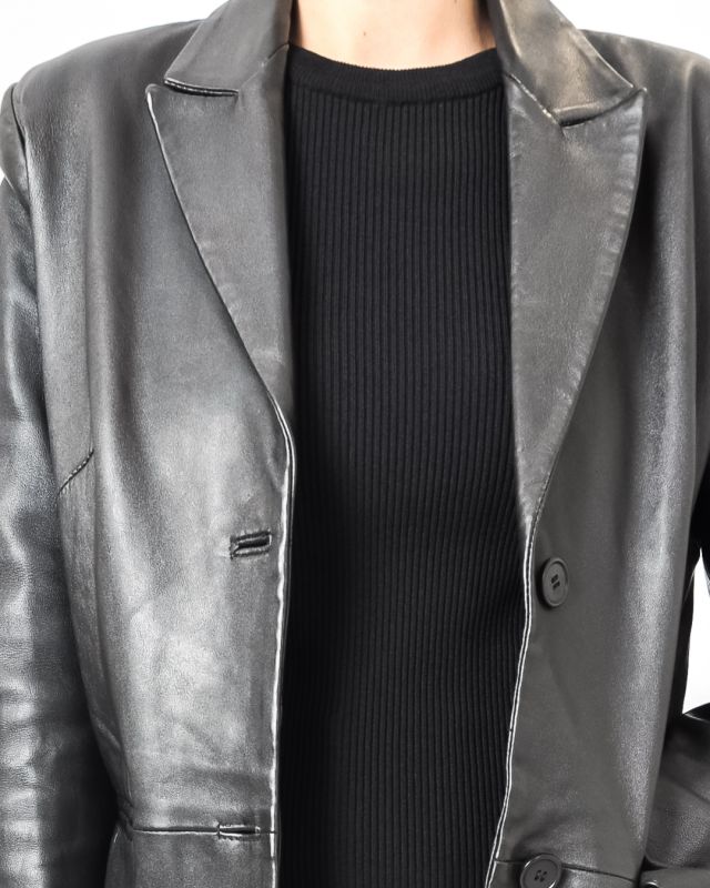 Vintage 90s Black Leather Jacket Size S - M - 3