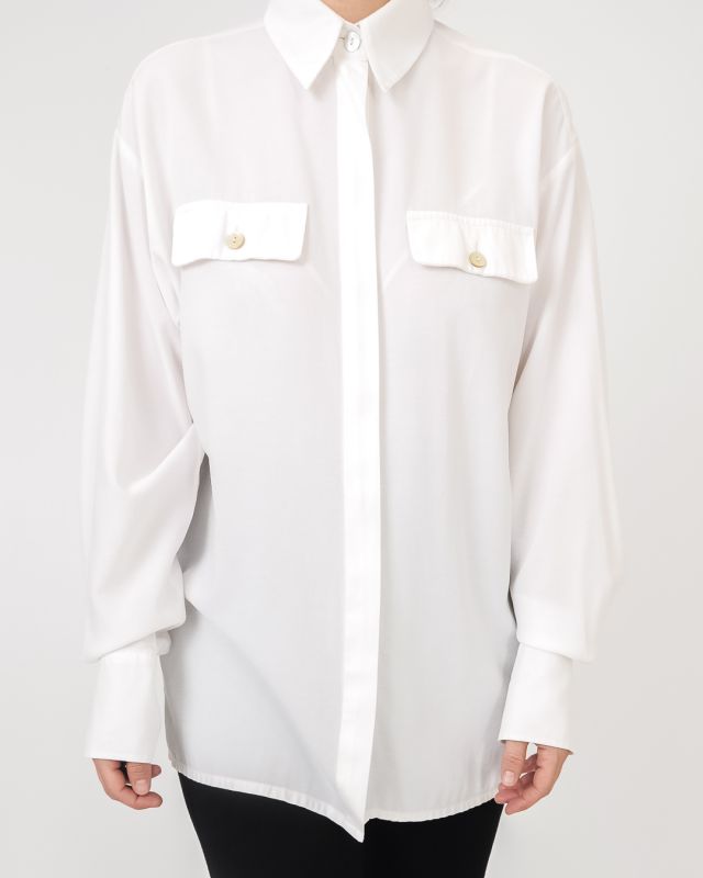 Blusa Vintage Branco Roto Textura Talla M - L - 1