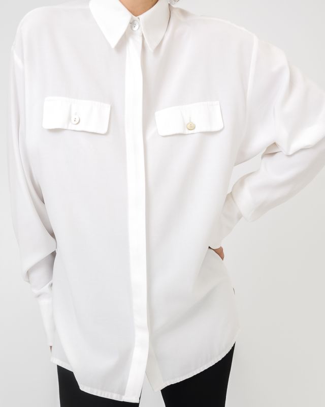 Blusa Vintage Branco Roto Textura Talla M - L - 6