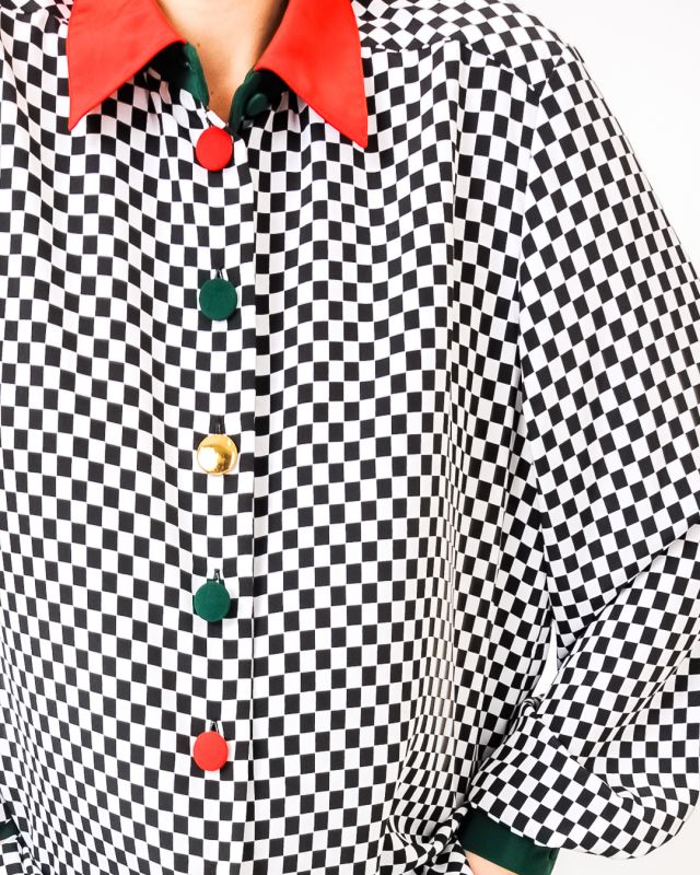 Vintage 70s - 80s Checkerboard Long Shirt Size M - L - 2