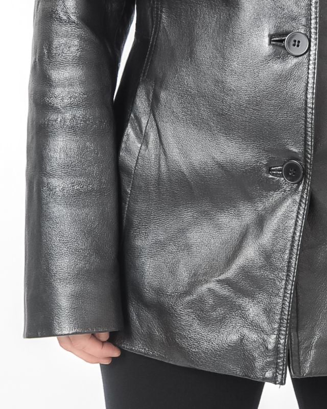 Vintage 70s Black Leather Jacket Size M - 2