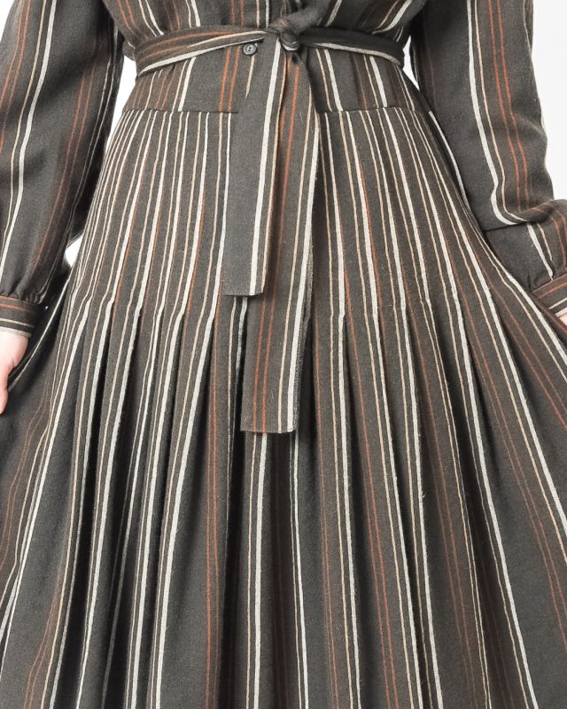 Vintage 70s Striped Wool Dress Size M - L - 3