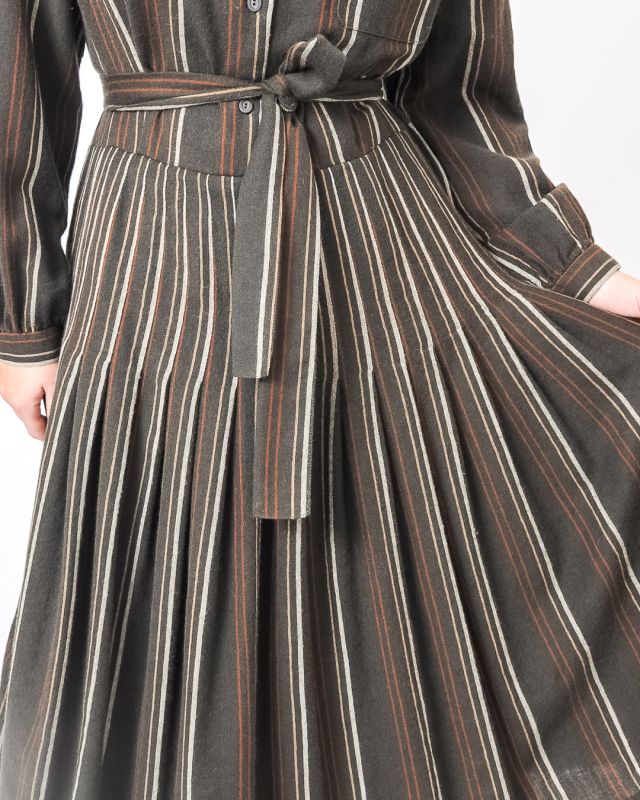 Vintage 70s Striped Wool Dress Size M - L - 7