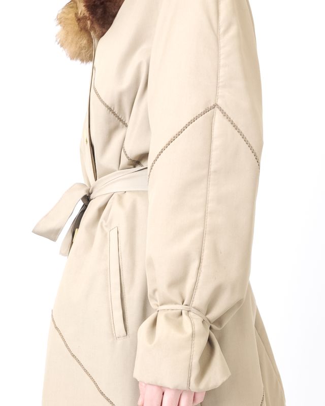 Vintage 70s - 80s Beis Hair Trench Coat Beis Size M - 8
