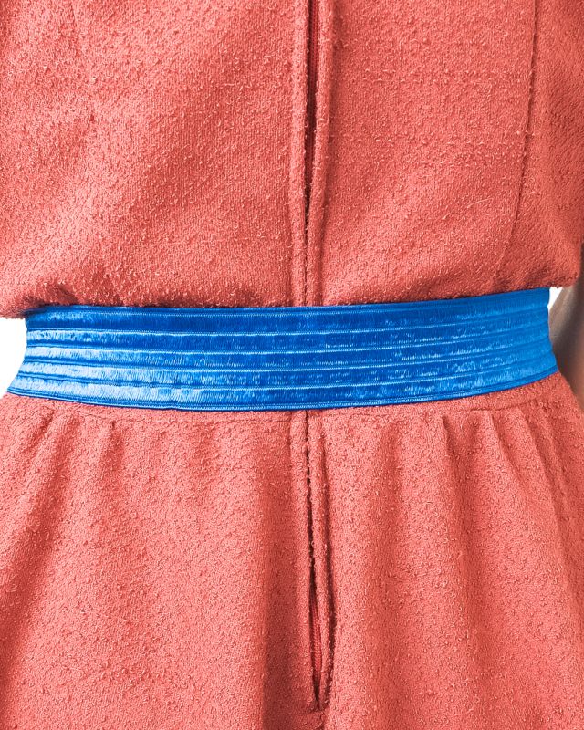 Vintage 70s - 80s Blue Elastic Adjustable Belt - 5