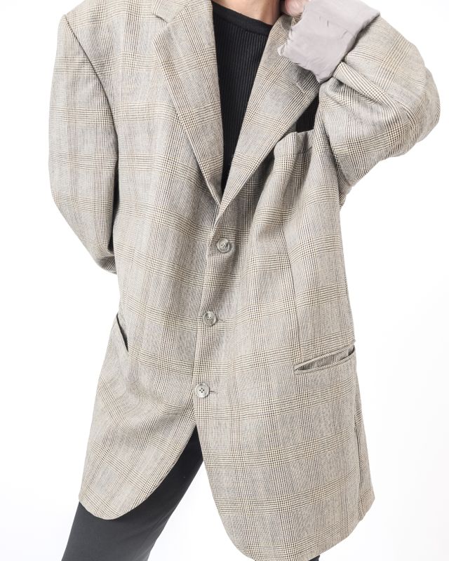 Chaqueta Americana Vintage 80s - 90s Tweed Príncipe de Gales Unisex Talla XL - 6