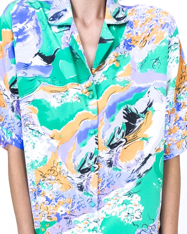 Camisa Vintage 80s - 90s Gráfica Colorfull Talla M - L - 5