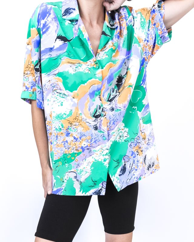 Camisa Vintage 80s - 90s Gráfica Colorfull Talla M - L - 1